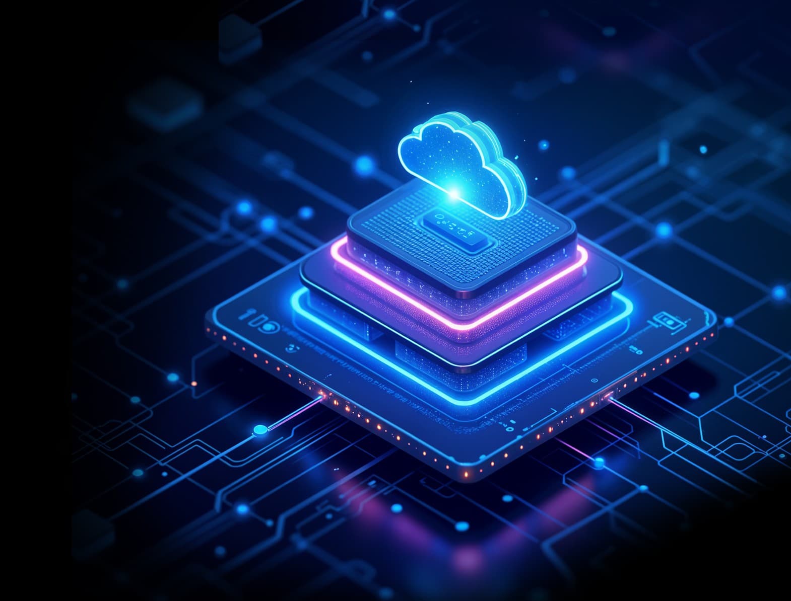 Enterprise Software Development for seamless integration. Cloud system representing ERP, CRM, automation, and growth
