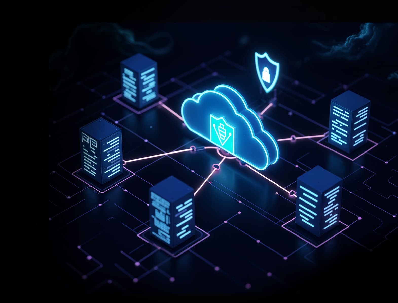DevOps services for smooth deployment. Cloud network linking servers, boosting automation, security, and performance.